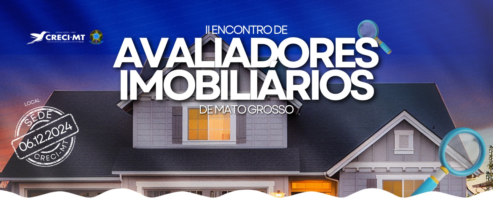 Logo II Encontro de Avaliadores Imobiliários de Mato Grosso CRECI-MT