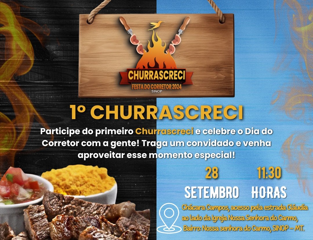 Logo 1º ChurrasCreci 2024 CRECI-MT